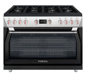 Forza 48-Inch Professional Dual Fuel Range in Audace Black (FR488DF-K)