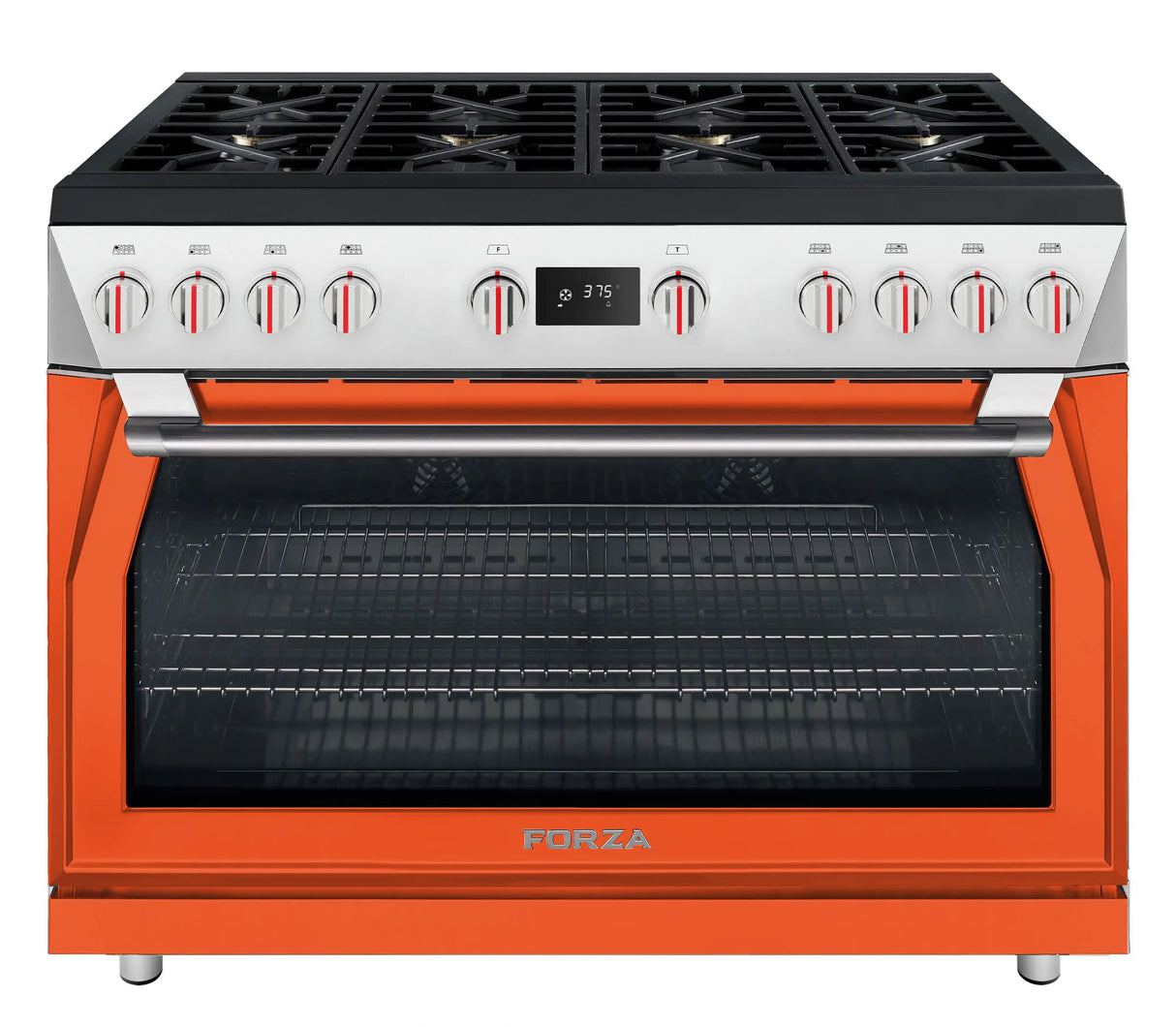 Forza 48-Inch Professional Dual Fuel Range in Ardente Orange (FR488DF-O)