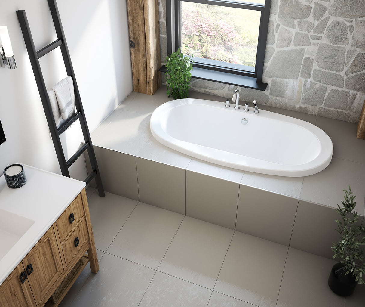 MAAX 105509-000-001-105 Jazz 66 x 36 Acrylic Drop-in Center Drain Bathtub in White