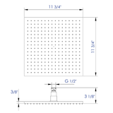 ALFI brand LED12S-BN Brushed Nickel 12" Square Multi Color LED Rain Shower Head