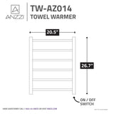 ANZZI TW-AZ014CH Charles Series 6-Bar Stainless Steel Wall Mounted Electric Towel Warmer Rack in Polished Chrome