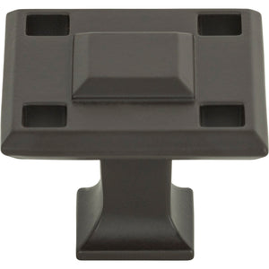 Atlas Homewares Modern Craftsman Square Knob 1 5/16 Inch Aged Bronze