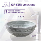 ANZZI LS-AZ185 Cadence Series Vessel Sink in Décor White