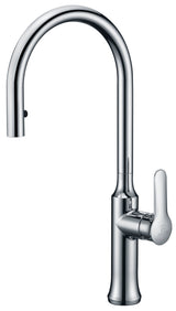 ANZZI KF-AZ1068CH Cresent Single Handle Pull-Down Sprayer Kitchen Faucet in Polished Chrome