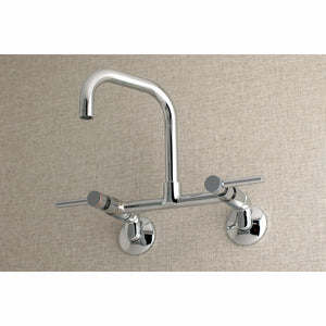 Kingston Brass Concord 8-Inch Adjustable Center Wall Mount Kitchen Faucet, Polished Chrome
