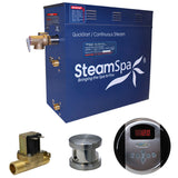 SteamSpa Oasis 6 KW QuickStart Acu-Steam Bath Generator Package with Built-in Auto Drain in Brushed Nickel OA600BN-A