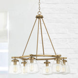 Capital Lighting 442761AD-518 Dillon 6 Light Chandelier Aged Brass