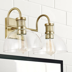 Capital Lighting 139123AD-497 Cassidy 2 Light Vanity Aged Brass