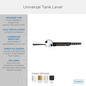 Gerber GA70036054 Chrome Universal Tank Levers