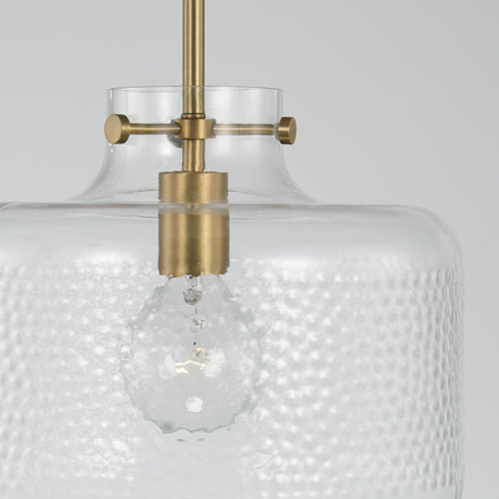 Capital Lighting 342512AD Brighton 1 Light Pendant Aged Brass