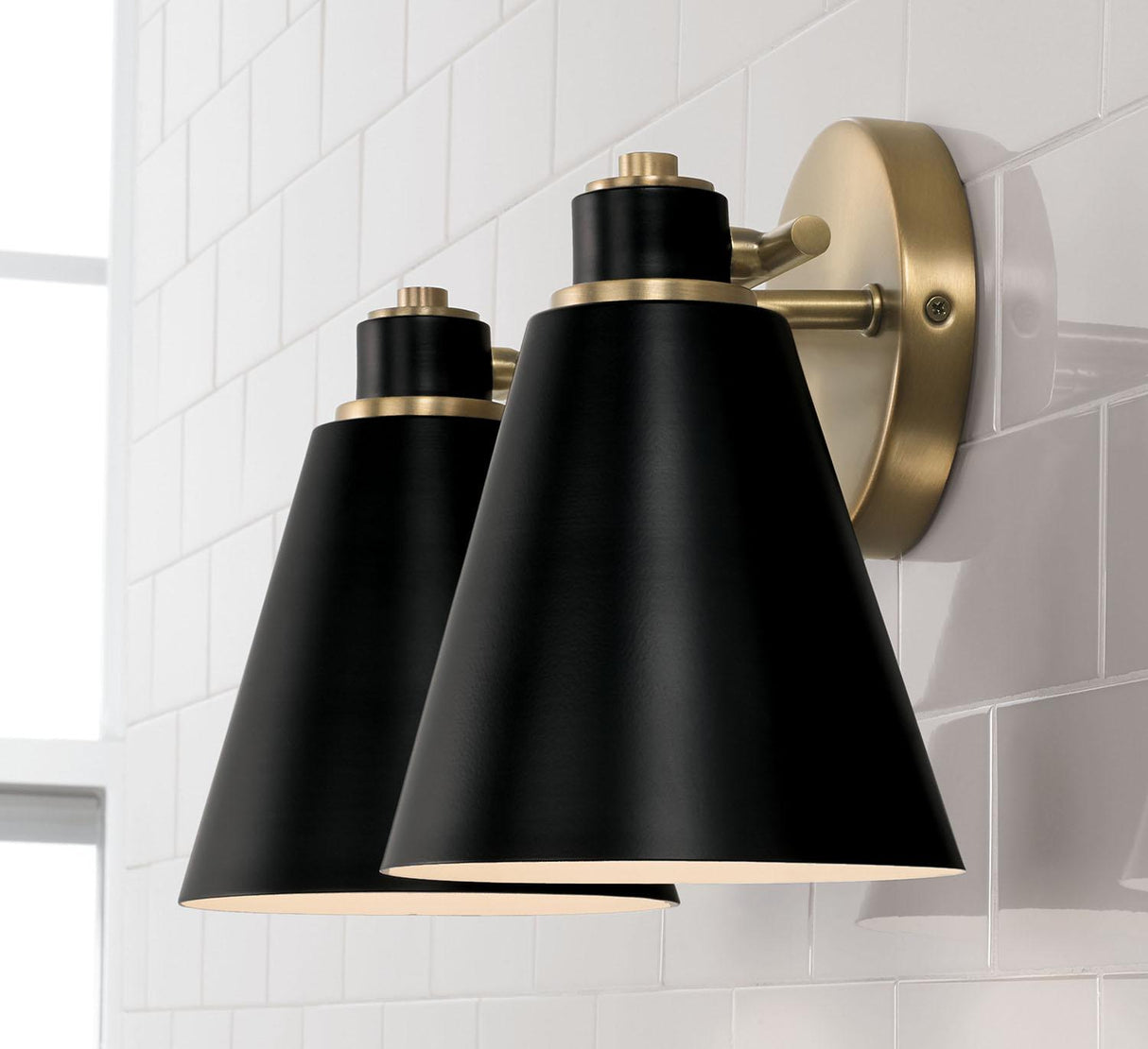 Capital Lighting 150121AB Bradley 2 Light Vanity Aged Brass and Black