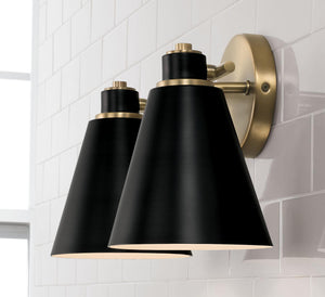 Capital Lighting 150121AB Bradley 2 Light Vanity Aged Brass and Black