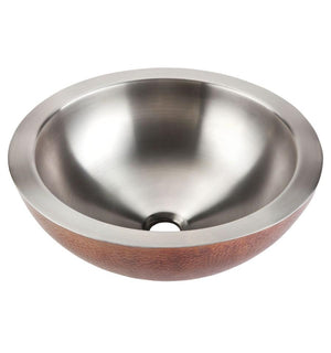 Thompson Traders Flw II Medium Antique Copper Bath Sink Guadalupe FLW-S Stainless Steel Interior / Antique Copper Exterior (Smooth / Hammered)