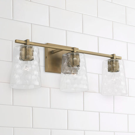 Capital Lighting 143531AD-517 Burke 3 Light Vanity Aged Brass