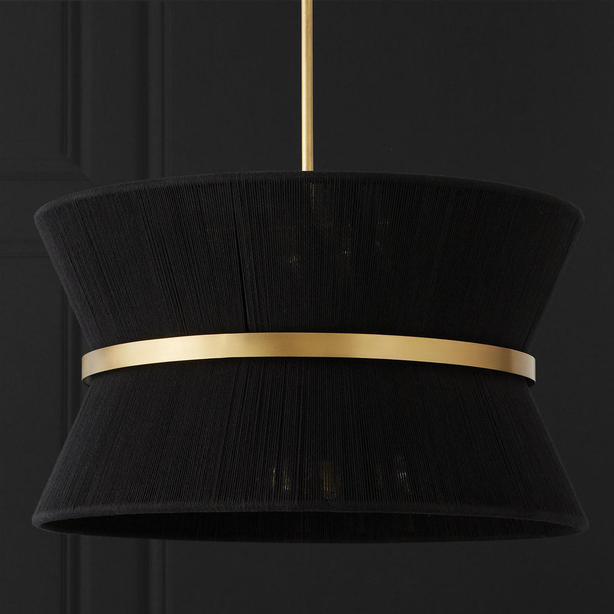 Capital Lighting 341281KP Cecilia 8 Light Pendant Black Rope and Patinaed Brass