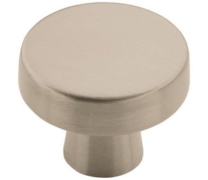 Amerock Cabinet Knob Satin Nickel 1-5/16 inch (33 mm) Diameter Blackrock 1 Pack Drawer Knob Cabinet Hardware
