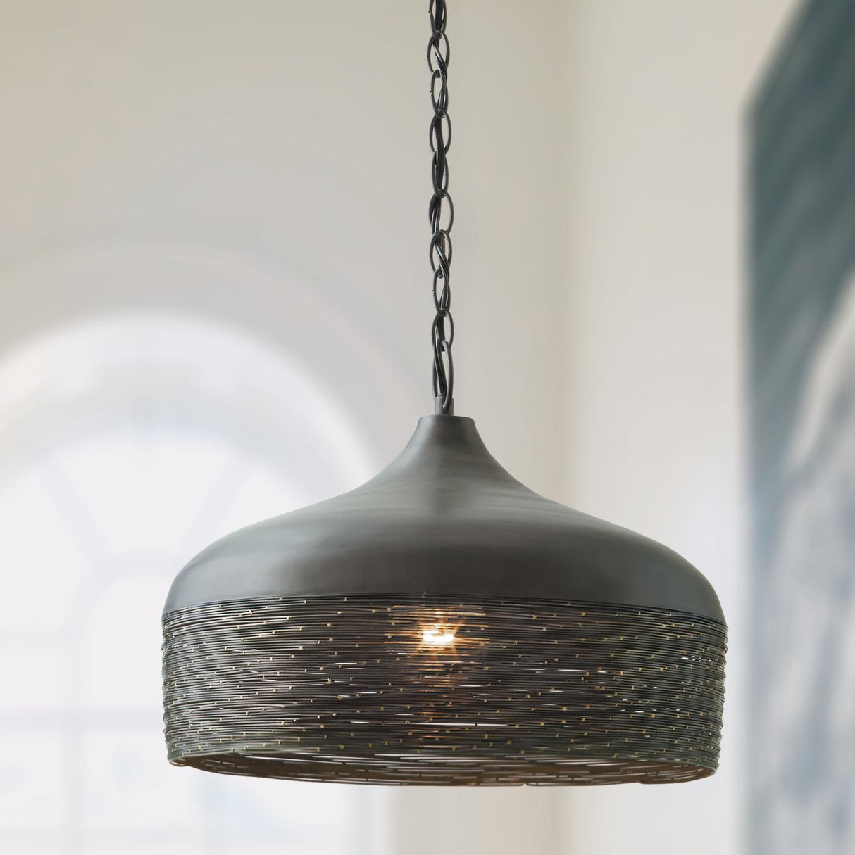 Capital Lighting 330512GI Sana 1 Light Pendant Grey Iron