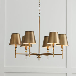 Capital Lighting 449761AD-707 Whitney 6 Light Chandelier Aged Brass