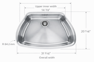 Stainless steel undermount kitchen sink by Franke with single bowl design