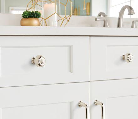 Amerock Cabinet Knob Polished Nickel 1-3/16 inch (30 mm) Diameter Kane 1 Pack Drawer Knob Cabinet Hardware