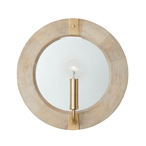 Capital Lighting 647311WS Finn 1 Light Sconce White Wash and Matte Brass