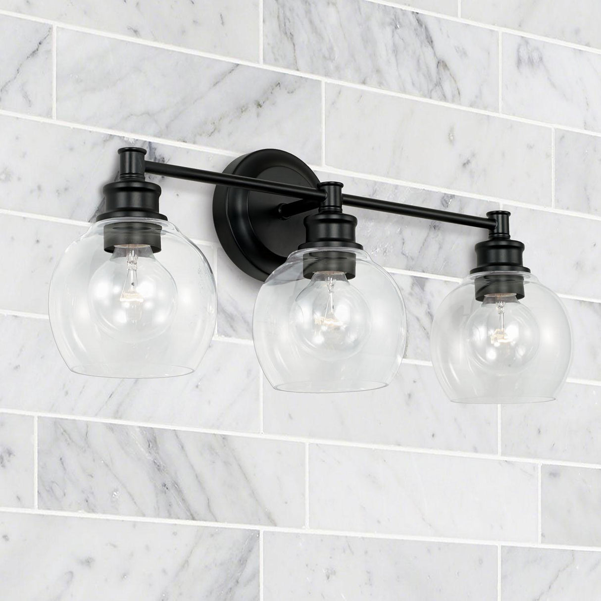 Capital Lighting 121131MB-426 Mid Century 3 Light Vanity Matte Black