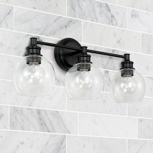 Capital Lighting 121131MB-426 Mid Century 3 Light Vanity Matte Black