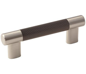 Amerock Cabinet Pull Satin Nickel/Oil-Rubbed Bronze 3inch & 3-3/4 inch (76mm & 96 mm) Center to Center Esquire 1 Pack Drawer Pull Drawer Handle Cabinet Hardware
