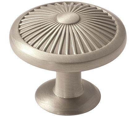 Amerock Cabinet Knob Satin Nickel 1-3/8 inch (35 mm) Diameter Crawford 1 Pack Drawer Knob Cabinet Hardware