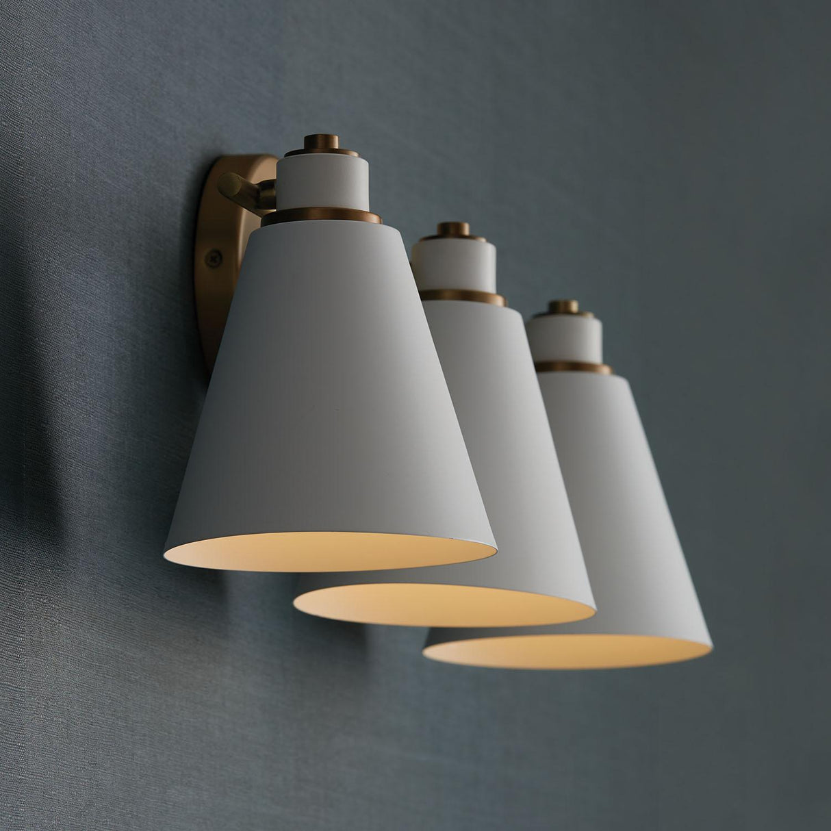 Capital Lighting 150131AW Bradley 3 Light Vanity Aged Brass and White