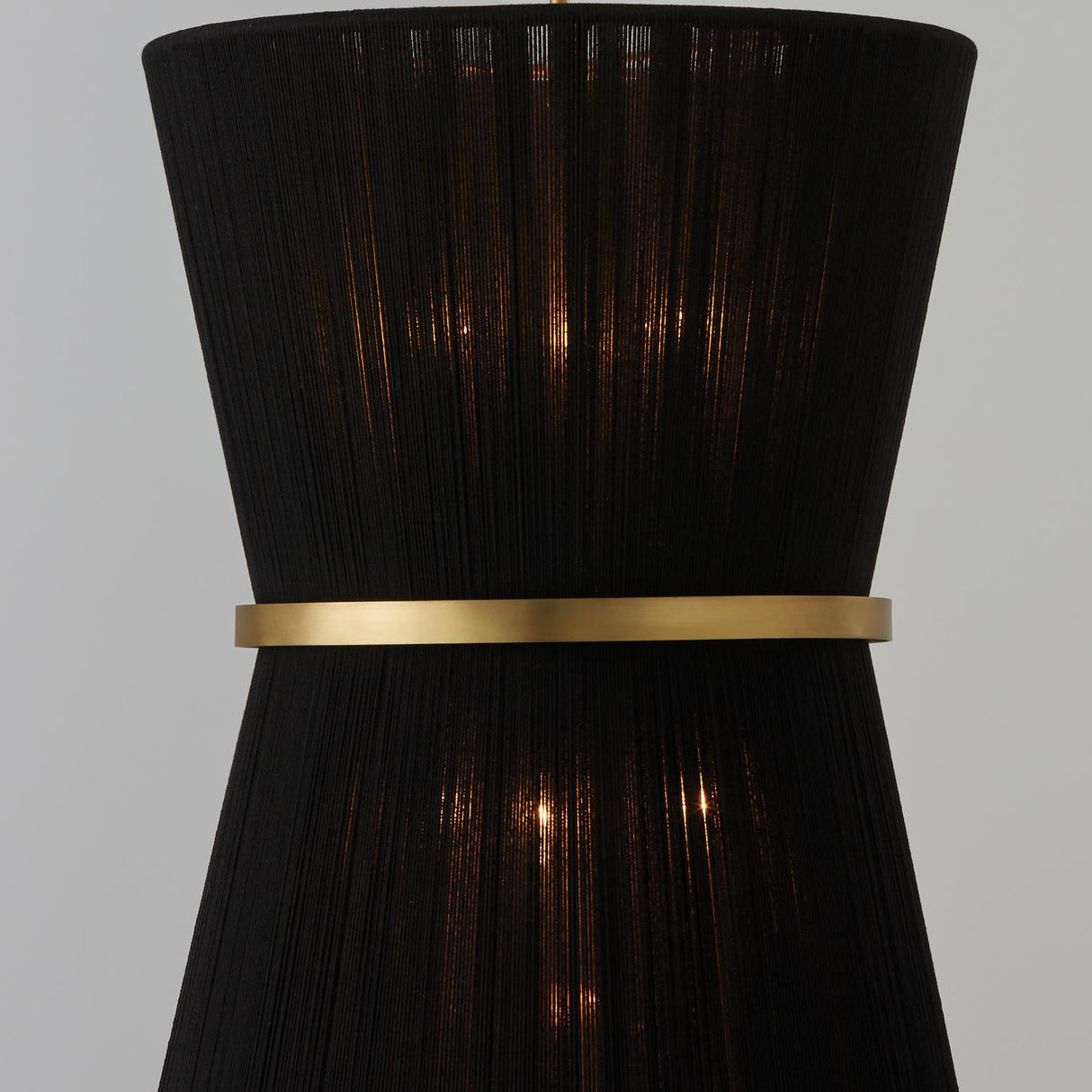 Capital Lighting 541261KP Cecilia 6 Light Foyer Black Rope and Patinaed Brass