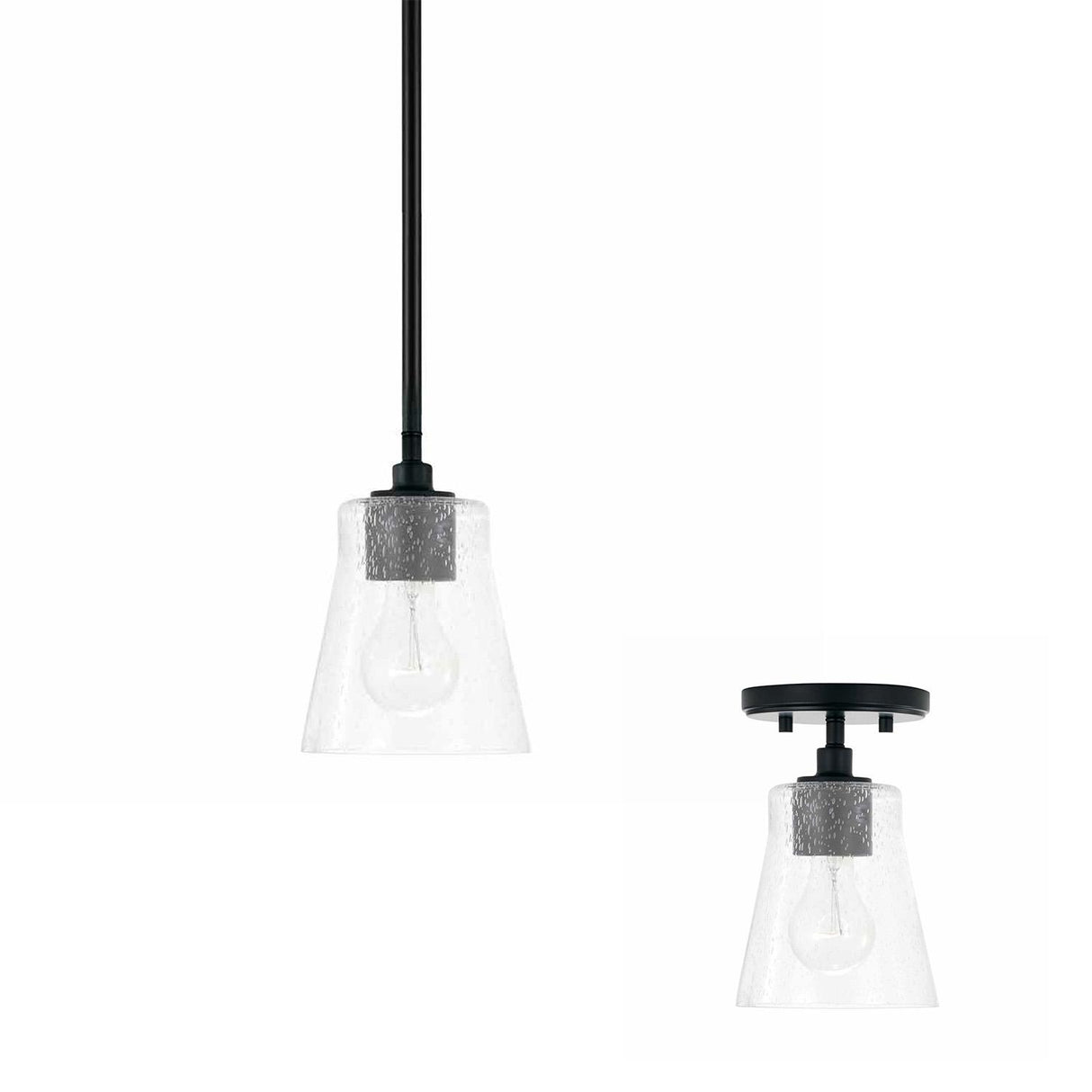 Capital Lighting 346911MB-533 Baker 1 Light Pendant Matte Black