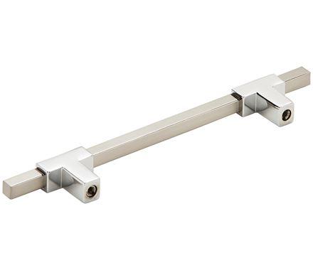 Amerock Cabinet Pull Polished Chrome/Satin Nickel 5-1/16 inch (128 mm) Center to Center Urbanite 1 Pack Drawer Pull Drawer Handle Cabinet Hardware