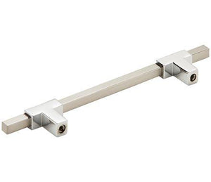 Amerock Cabinet Pull Polished Chrome/Satin Nickel 5-1/16 inch (128 mm) Center to Center Urbanite 1 Pack Drawer Pull Drawer Handle Cabinet Hardware