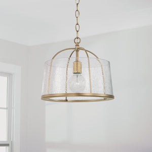 Capital Lighting 247011AD Madison 1 Light Semi-Flush Aged Brass