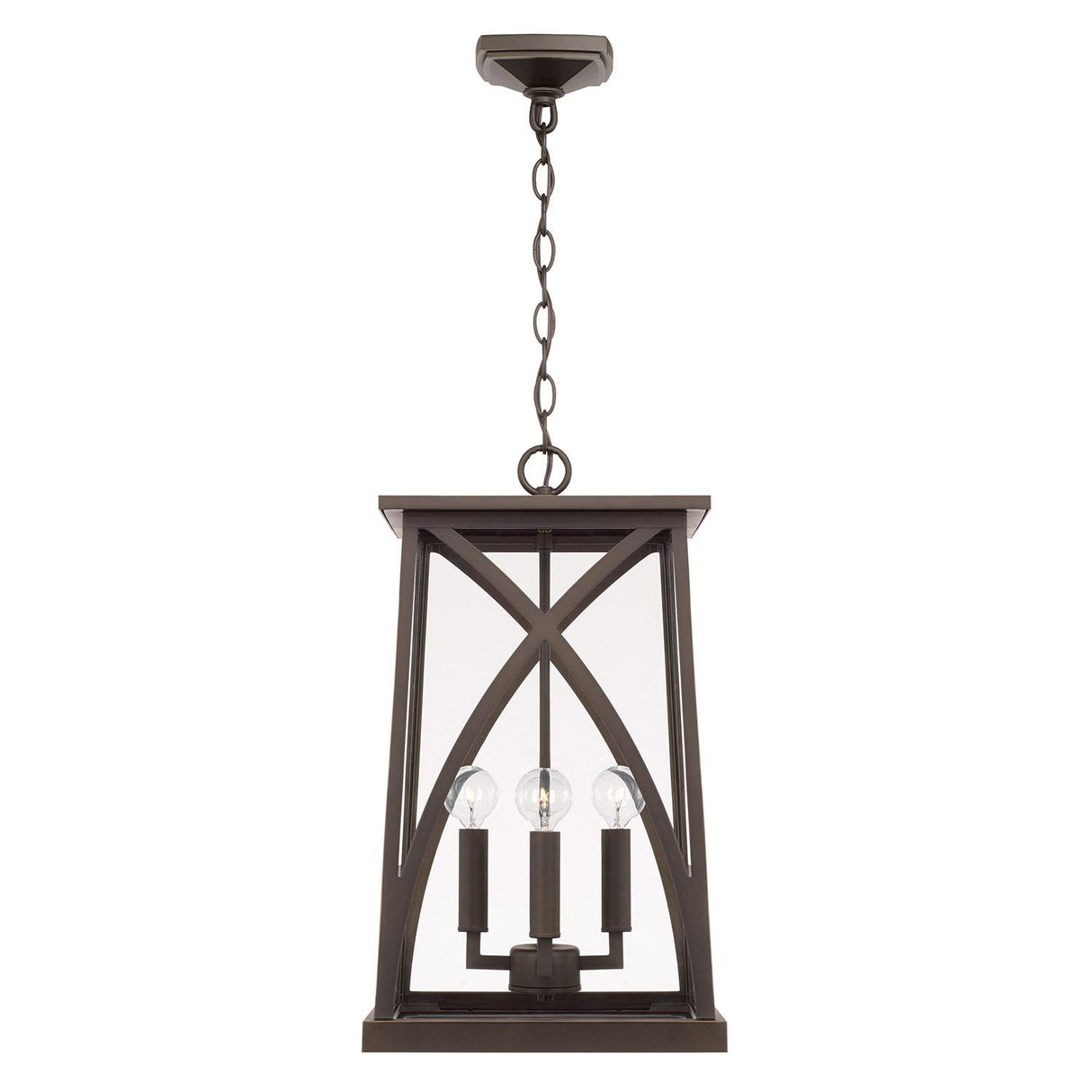 Capital Lighting 946542OZ Marshall 4 Light Outdoor Hanging Lantern Oiled Bronze