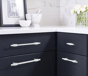 Amerock Cabinet Pull Polished Chrome/White 7-9/16 inch (192 mm) Center to Center Urbanite 1 Pack Drawer Pull Drawer Handle Cabinet Hardware