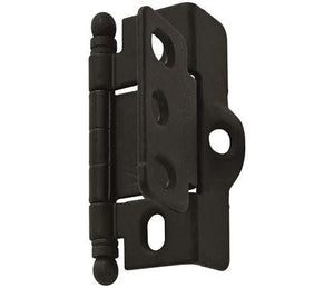 Amerock Cabinet Hinge 3/4 in. (19 mm) Door Thickness Full Inset Full Wrap Ball Tip Matte Black Kitchen Cabinet Door Hinge Single Hinge Functional Hardware