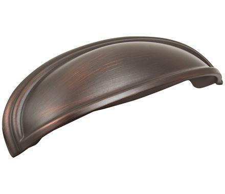 Amerock Cabinet Cup Pull Oil Rubbed Bronze 3 inch. (76 mm) & 4 inch. (102 mm) Center to Center Ashby 1 Pack Drawer Pull Drawer Handle Cabinet Hardware