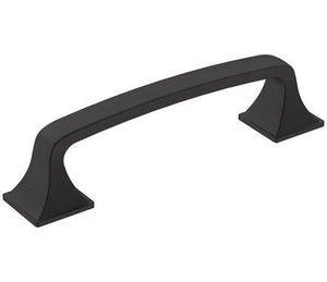 Amerock Cabinet Pull Matte Black 3-3/4 inch (96 mm) Center-to-Center Ville 1 Pack Drawer Pull Cabinet Handle Cabinet Hardware
