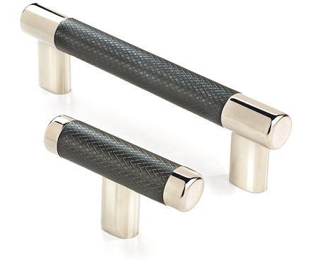 Amerock Cabinet Pull Polished Nickel/Black Bronze 5-1/16 inch (128 mm) Center to Center Esquire 1 Pack Drawer Pull Drawer Handle Cabinet Hardware