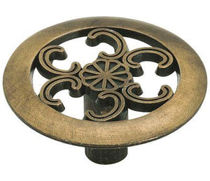 Amerock Cabinet Knob Antique Brass 1-1/2 inch (38 mm) Diameter Everyday Heritage 1 Pack Drawer Knob Cabinet Hardware