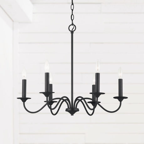 Capital Lighting 437261BI Vincent 6 Light Chandelier Black Iron