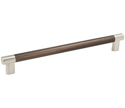 Amerock Cabinet Pull Satin Nickel/Oil-Rubbed Bronze 10-1/16 inch (256 mm) Center to Center Esquire 1 Pack Drawer Pull Drawer Handle Cabinet Hardware