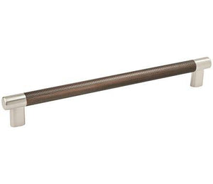 Amerock Cabinet Pull Satin Nickel/Oil-Rubbed Bronze 10-1/16 inch (256 mm) Center to Center Esquire 1 Pack Drawer Pull Drawer Handle Cabinet Hardware