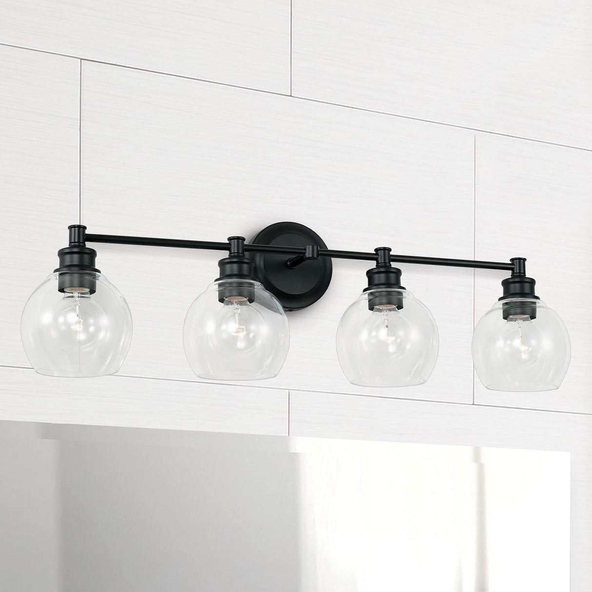 Capital Lighting 121141MB-426 Mid Century 4 Light Vanity Matte Black