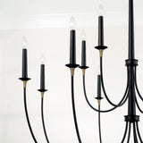 Capital Lighting 445601KB Amara 12 Light Chandelier Matte Black with Brass