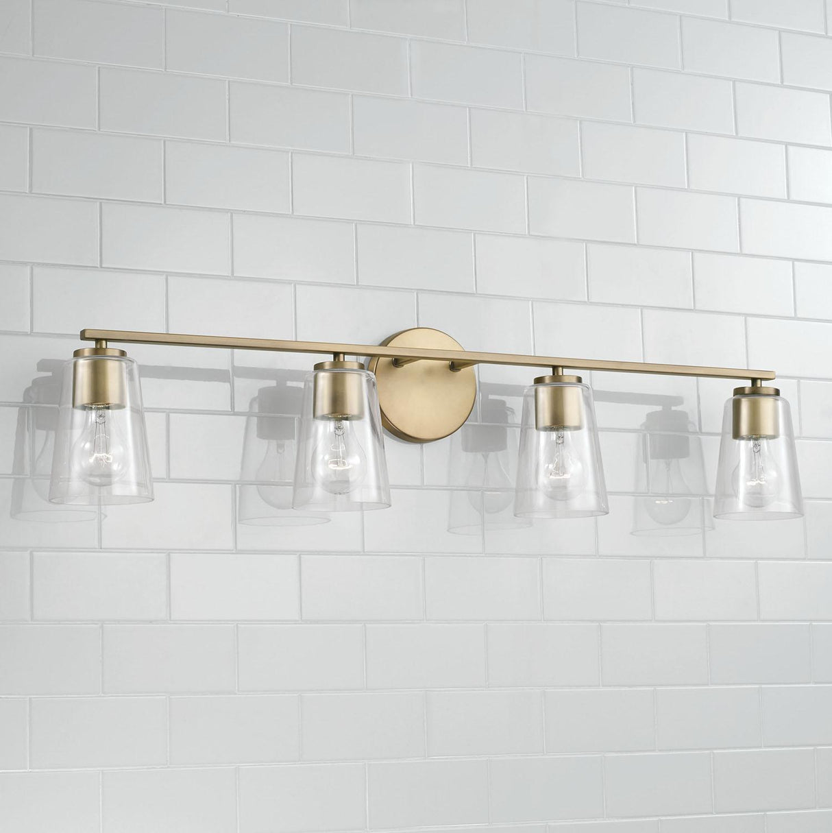 Capital Lighting 148641AD-537 Portman 4 Light Vanity Aged Brass