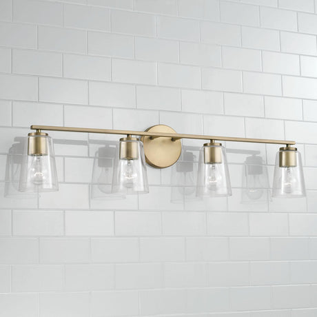 Capital Lighting 148641AD-537 Portman 4 Light Vanity Aged Brass