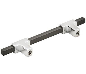 Amerock Cabinet Pull Polished Chrome/Brushed Matte Black 3-3/4 inch (96 mm) Center to Center Urbanite 1 Pack Drawer Pull Drawer Handle Cabinet Hardware
